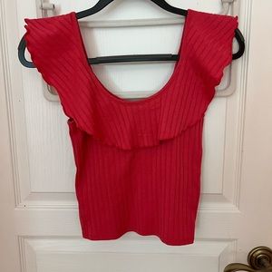BP pink ruffle sleeveless top